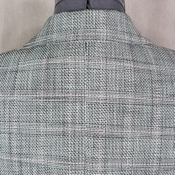 TAHARI ARTHUR S. LEVINE Pink and Black Plaid Suit Jacket 14 Petite - Picture 8 of 9